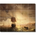 thumbnail image 1 of Ceramic Tile Mural-Ivan Aivazovsky Ships Backsplash Tile Mural 1. 40" w x 32" h using (20) 8 x 8 ceramic tiles, 1 of 3