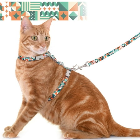 Supet Cat Harness and Leash Escape Proof, Adjustable Cat Leash and Harness Set for Walking, Lightweight Cat Harness for Large Small Kittens KK21 KK21