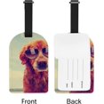 thumbnail image 5 of GZHJMY Cool Dog Luggage Tags 1 Piece, PU Leather Travel ID Label with Privacy Name Card Cover for Travel Bag Suitcase Decoration, 5 of 6