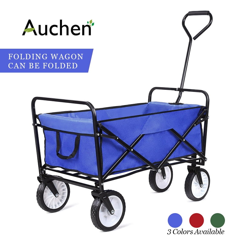 UV Resistant Oxford Cloth Material 4 Universal Wheels Beach Cart Heavy Duty Foldable Utility Wagons Outdoor Yard,Camping and Shop ACUMSTE 250 LBS Garden Grocery Cart with Retractable Handle 