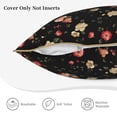 thumbnail image 3 of KLL Red White Flowers Decorative Throw Pillow Covers Velvet Soft for Couch Sofa Bedroom Living Room Outdoor (No pillow core)- 20"x20", 3 of 5