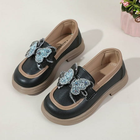 MJTBGFSWG Boys Sneakers Size Girls Dress Shoes Hook and Loop Kids School formal Casual for Toddler Little Kid Leather Shoes
