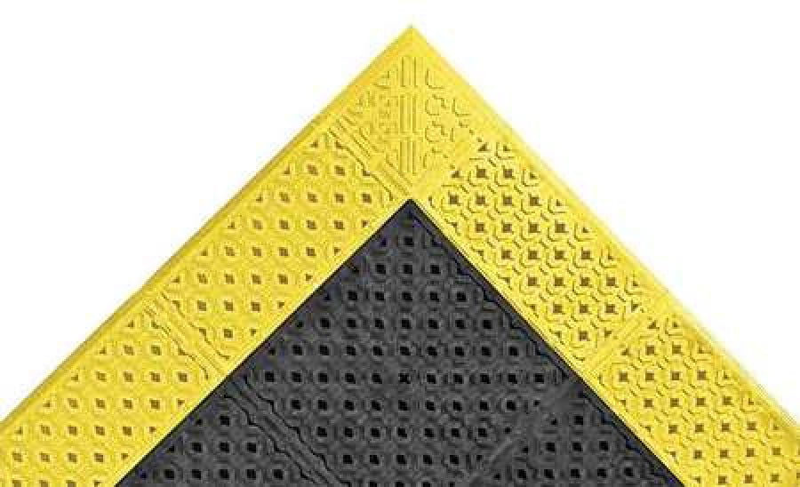Notrax 520S3036BY 3 Ft L 30 In W 7/8 In Thick Vinyl Black/Yellow Drainage Mat 