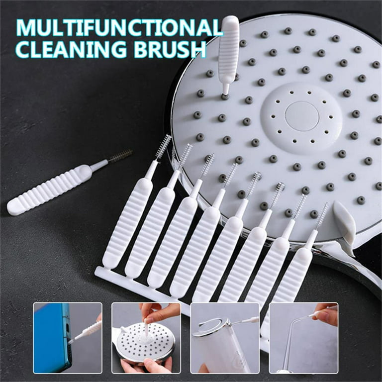 Ceycudy 20PCS Shower Head Cleaning Brushes Spiral Nylon Bristle Small  Brushes Calcium Build Up Removal Kit Anti-Clogging Cleaner for Small Holes