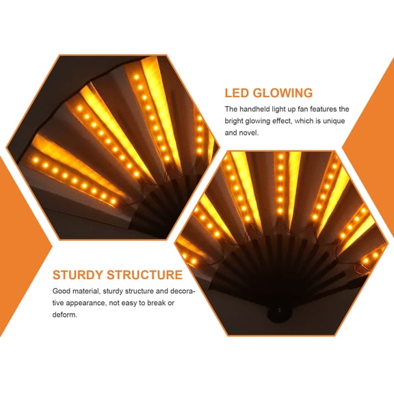 Zcyifa rave fan Light Up Folding Fan LED Hand Fan Party Glowing Folding Fan Concert Festival Cheering Glowing Fan