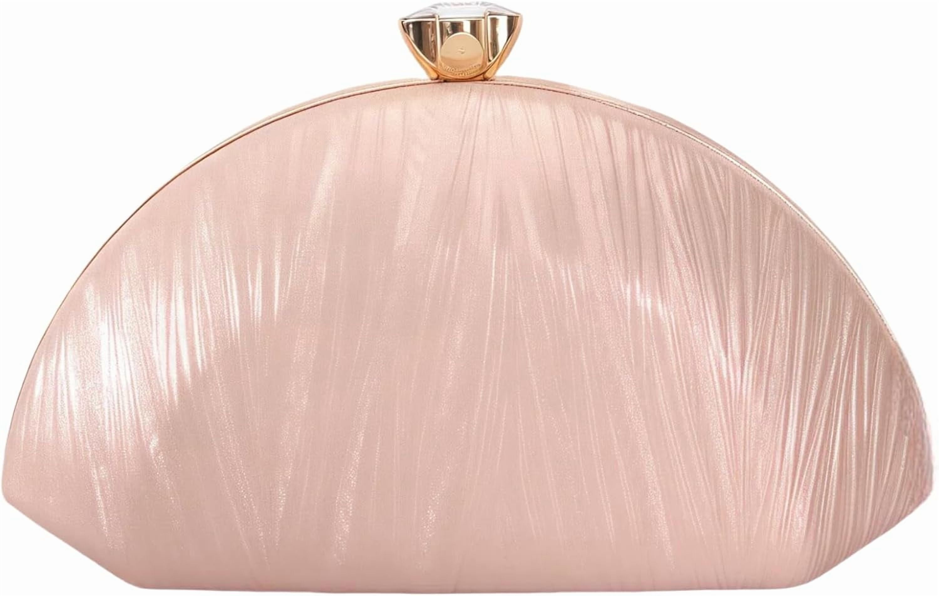 Rhinestone Clutch Evening Purses for Women Fan-shaped Crystal Diamond Wedding Handbag Crossbody Bag for dance Prom Party