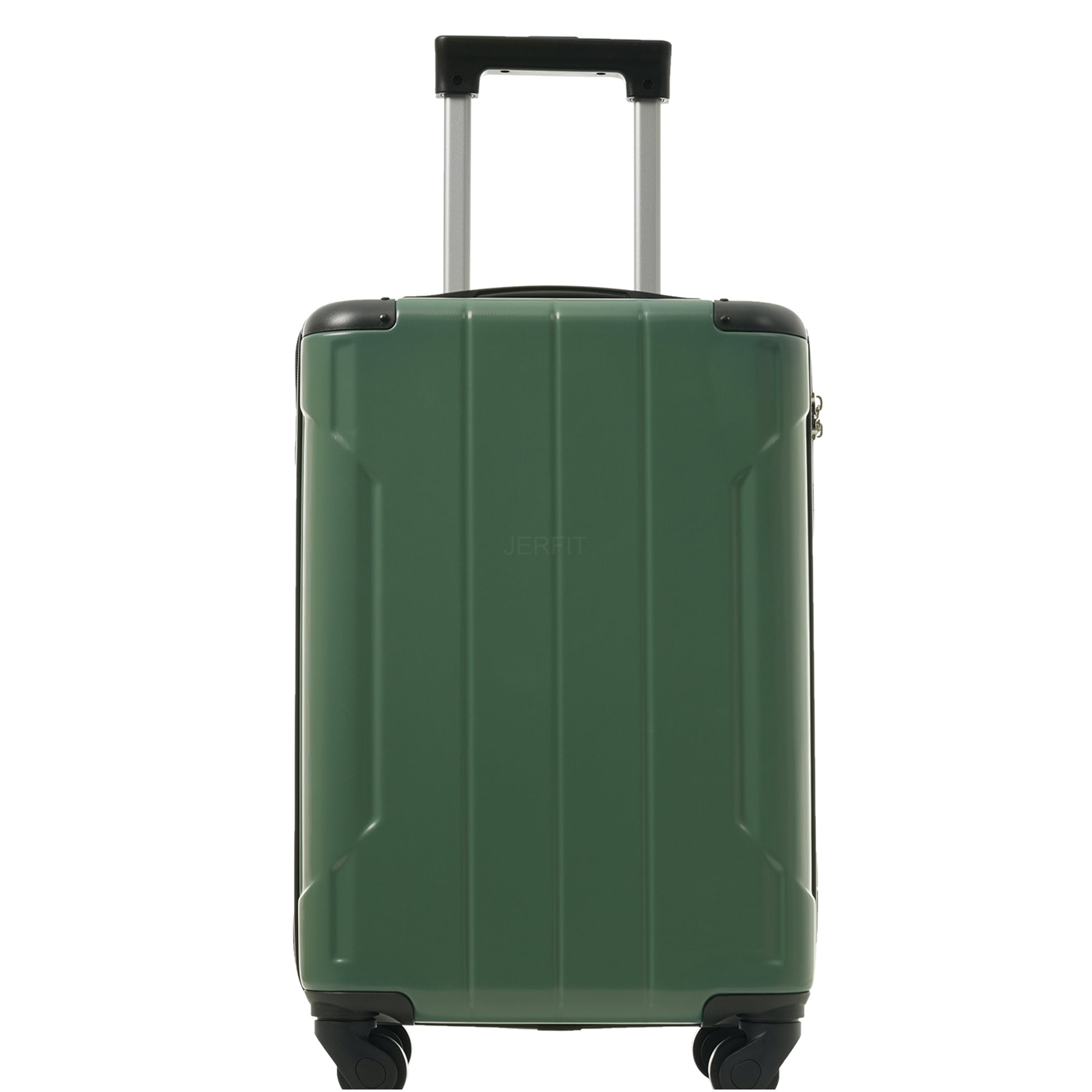 JERFIT 20-Inch Carry On Luggage with Spinner Wheels, TSA Lock & Packing Cubes, Hardshell ABS Suitcase for Travel, Blackish Green