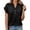 C-Black38, variant on Womens Summer Top Batwing Short Sleeve T Shirt Soft Texture Ribbed Relaxed Fit Button Up Solid Color Stylish Tops