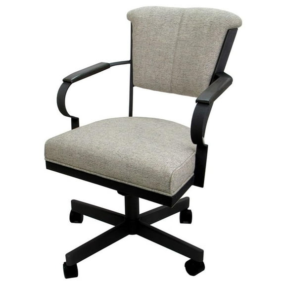 Miami Swivel Metal Caster Chair Reading Base - Portwood Ash - Black