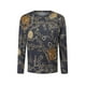 thumbnail image 5 of Hombres manga larga O-cuello impreso moda pulóver camisa casual Tops blusa Pompotops oipoqjl2276, 5 of 9