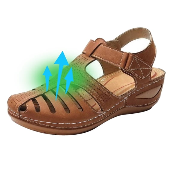 zanvin Sandals on, Summer Sandals Soft Leather Closed Toe Vintage Anti-Slip Sandals for Women High-quality Womens Sandals