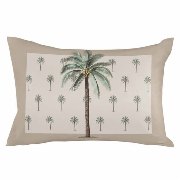 Summer Palm Tree Throw Pillow Cover 20 x 30 Inch Decorative Pillow Cover Farmhouse Green Tropical Plants Lumbar Pillowcase Seasonal Rectangle Cushion Case for Couch Sofa Bed Living Room