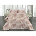 thumbnail image 2 of Ambesonne Leafy Design Quilted Coverlet 2 Pcs, Soft Colors Palm Leaf, Twin Size, Blush and Dried Rose, 2 of 4