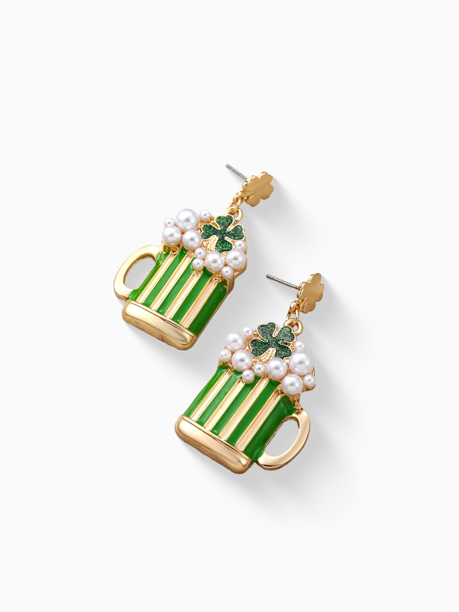 Way to Celebrate St. Patrick's Day Mug Earrings, 1 Pair