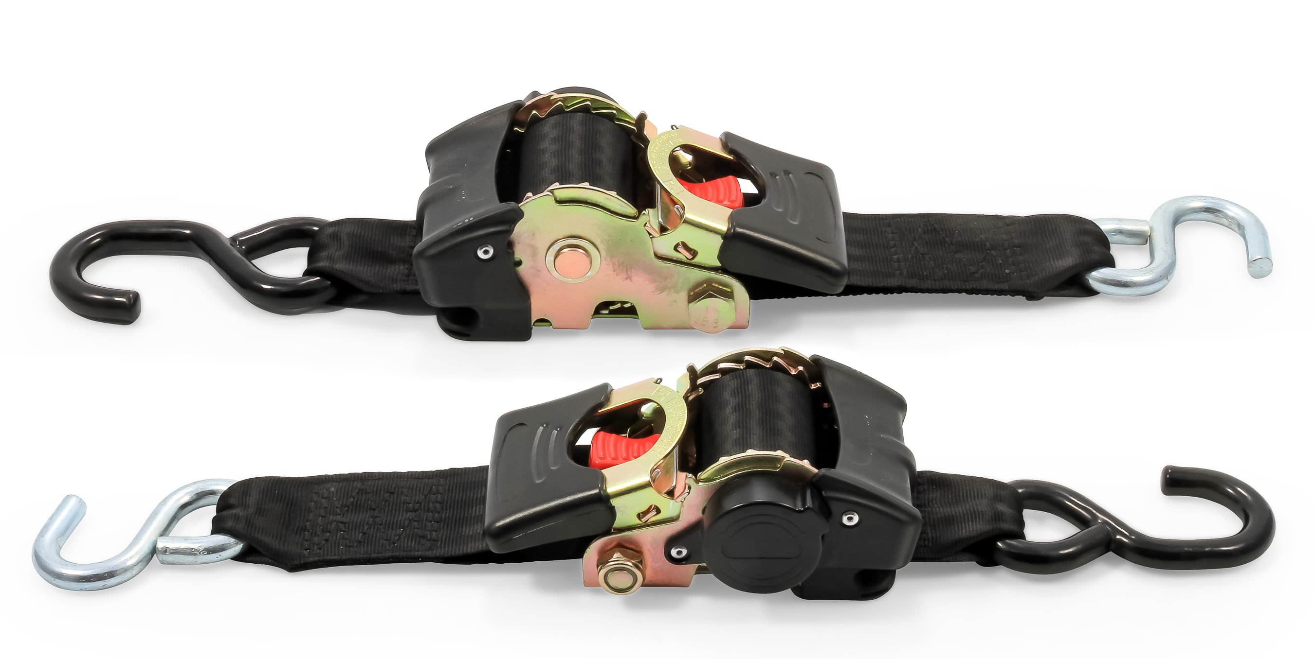 Retractable Tie Down Straps 2" Wide 6' Dual Hooks Trailers Boats ATV & Equipment 