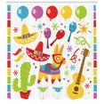thumbnail image 3 of Ambesonne Fiesta Shower Curtain, Party Pattern Cactus, 69"Wx84"L, Multicolor, 3 of 3