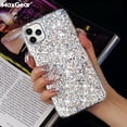 thumbnail image 2 of Funda de teléfono con purpurina para iPhone 13 12 11 14 Pro Max, funda de cristal epoxi suave de lujo para iPhone XR XS 6 7 8 Plus SE, Fundas con lentejuelas Tan Jianjun unisex, 2 of 2