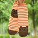 thumbnail image 3 of Calcetines casuales de rayas para mujer con estampado de gato de dibujos animados, de largo medio Estilo 4, 3 of 8