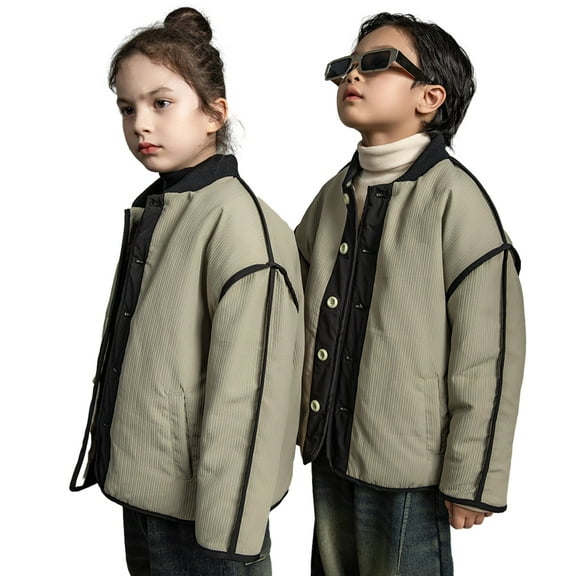 Esaierr Boys Girls Fall Winte Cotton Jacket Outwear for Kids Baby,Little Boys Girls Fall Winte Cotton Coats Unisex Kids Jacket Toddler Soft Comfortable Fashionable Fall Winter for 1-10T