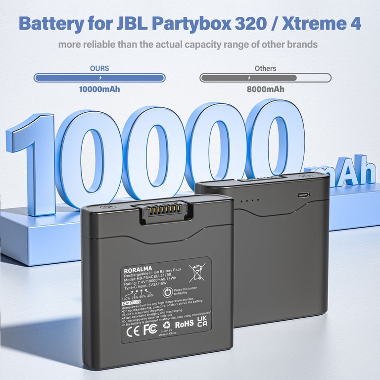 2 Pack 10000mAh Rechargeable Battery Replace for JBL Battery 400