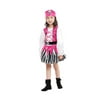 Spooktacular Girls Pink Pirate Costume Set with Dress, Hat, Vest, Belt, L