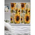 thumbnail image 4 of Sunflower Retro Living Room Curtains 72 Inches length, Farmhouse Vintage Botanical Floral Window Treatment Curtain Drapes, Light Filtering Drapes for Bedroom Laundry Room, 52"x72", 2 Panels, 4 of 7