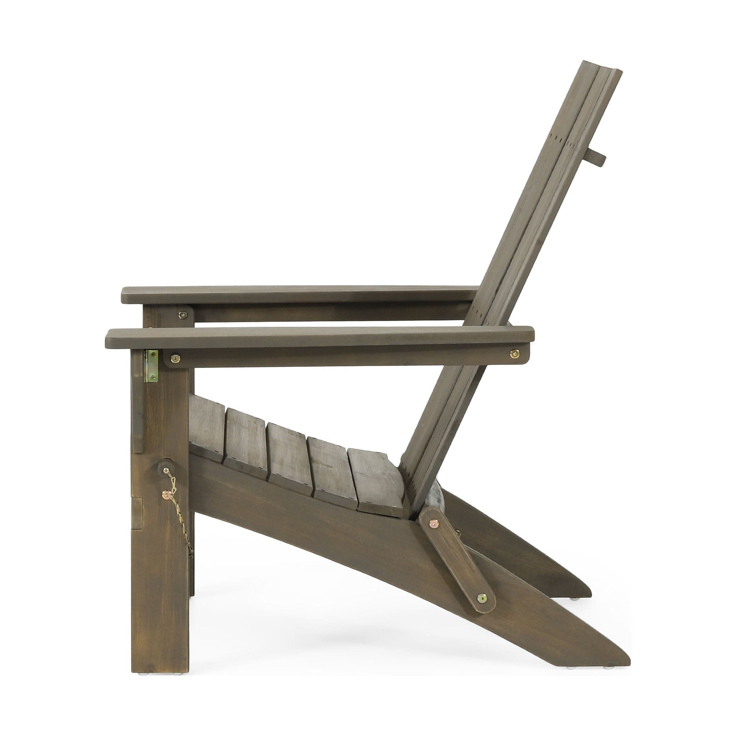 Eliphaz Acacia Wood Outdoor Foldable Adirondack Chair, Gray