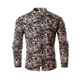 thumbnail image 2 of Blusa y camisa de manga larga con cuello alto y estampado para hombre, con hebilla de esfera, cuello alto, camisa de manga larga de talla grande para hombre, blusa de poliéster para hombre, 2 of 3