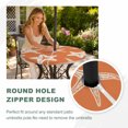 thumbnail image 4 of Round Outdoor Tablecloth with Umbrella Hole and Zipper, Orange Starfish Coastal Tablecloth with Elastic Waterproof, Nautical Summer Ocean Abstract Art Patio Table Covers for 36" - 44" Pool Tables, 4 of 9