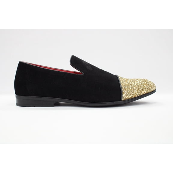 Men's Black and Gold Wedding Party Loafers By Roma Rio 5642