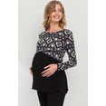 thumbnail image 2 of Geo Print Color Block Maternity Tunic Top, 2 of 3