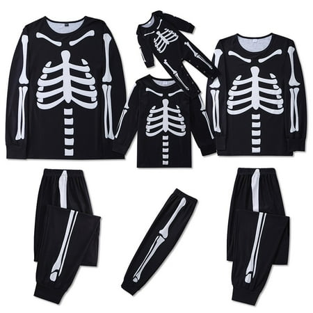 

baozhu Halloween Skeleton Matching Family Pajama Sets for Adults Kids and Baby