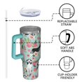 thumbnail image 4 of OBREWU Husky and Flower Tumbler with Handle and Lid,Husky and Flower 40oz Double Wall Vacuum Insulated Tumbler,Cups Gift for Women and Men, 4 of 7