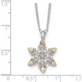 thumbnail image 4 of Sterling Silver & 12K Snowflake Necklace Made In United States qbh185-18, 4 of 5