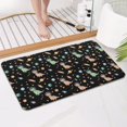 thumbnail image 4 of Dinosaur and Planet Black Pattern Non Slip Microfiber Bathroom Rugs, Soft Rubber Backing Bath Mats for Bathroom Floor Tub and Shower,17"x30", 4 of 5