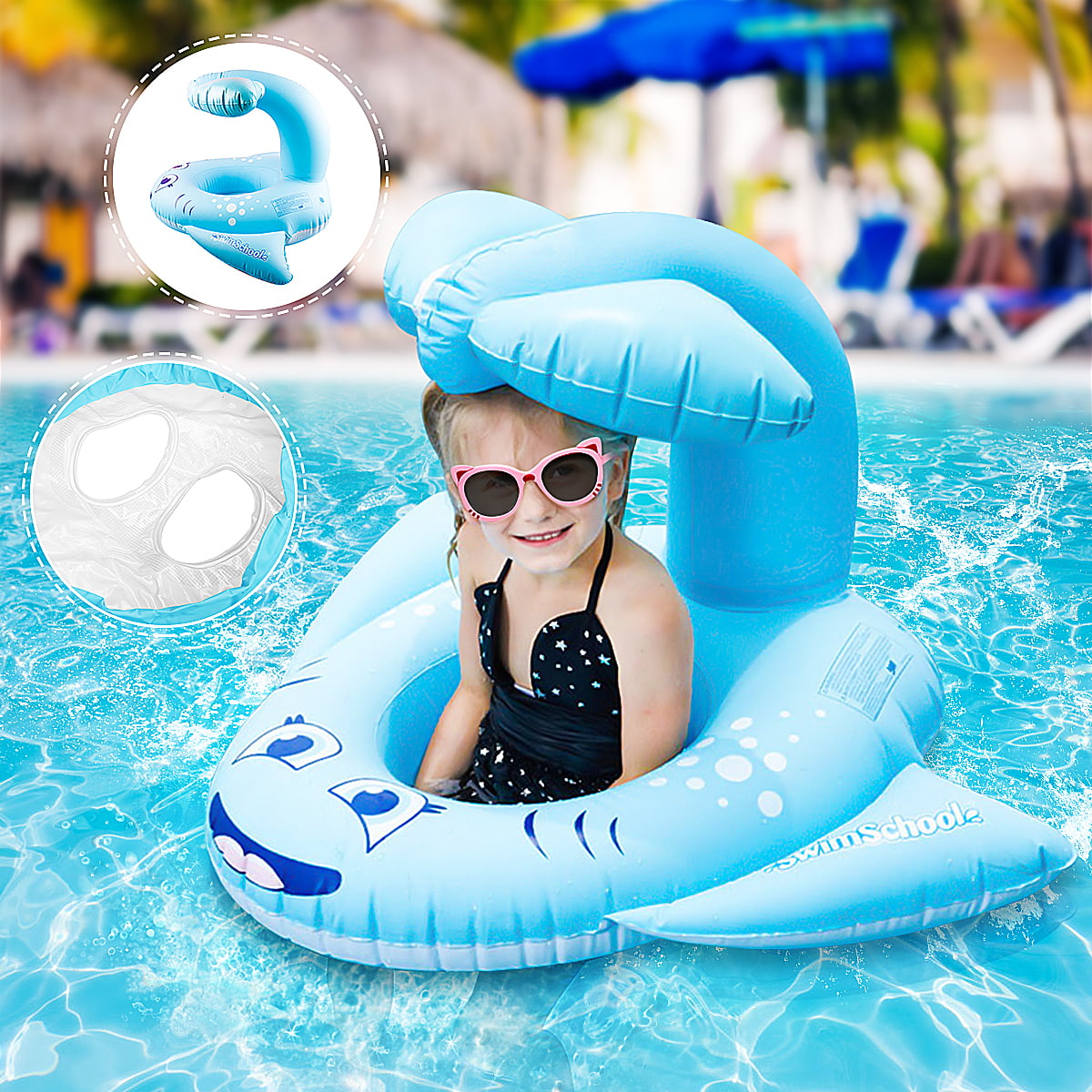 90cm Novelty Swim Ring Donut Peacock Inflatable Swimming Ring Holiday Pool Kids 