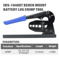thumbnail image 6 of iCrimp 1/0-4/0AWG Bench Battery Cable Lug Tubular Ring Crimper for Automotive & Truck Aftermarket IWS-1040DTS, 6 of 8