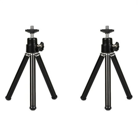 2X Mini Portable Tripod Adjustable Mini Tripod Aluminum Alloy for Camera Projector Black