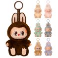 thumbnail image 2 of Labubu Nueva Figura de Anime Popular Tiene un Asiento Serie Colgante Flocado Modelo de Juguete Réplica de Monstruo Kawaii Llavero de Juguete Regalo de Navidad, 2 of 5