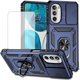 thumbnail image 1 of wonima11 for Moto G52 4G/Motorola G82 5G XT2225-1 Case with Tempered Glass Screen Protector and Slide Camera Cover, Magnetic Ring Car Mount Holder Kickstand Protective Cover for Motorola Moto G52 Blue, 1 of 1