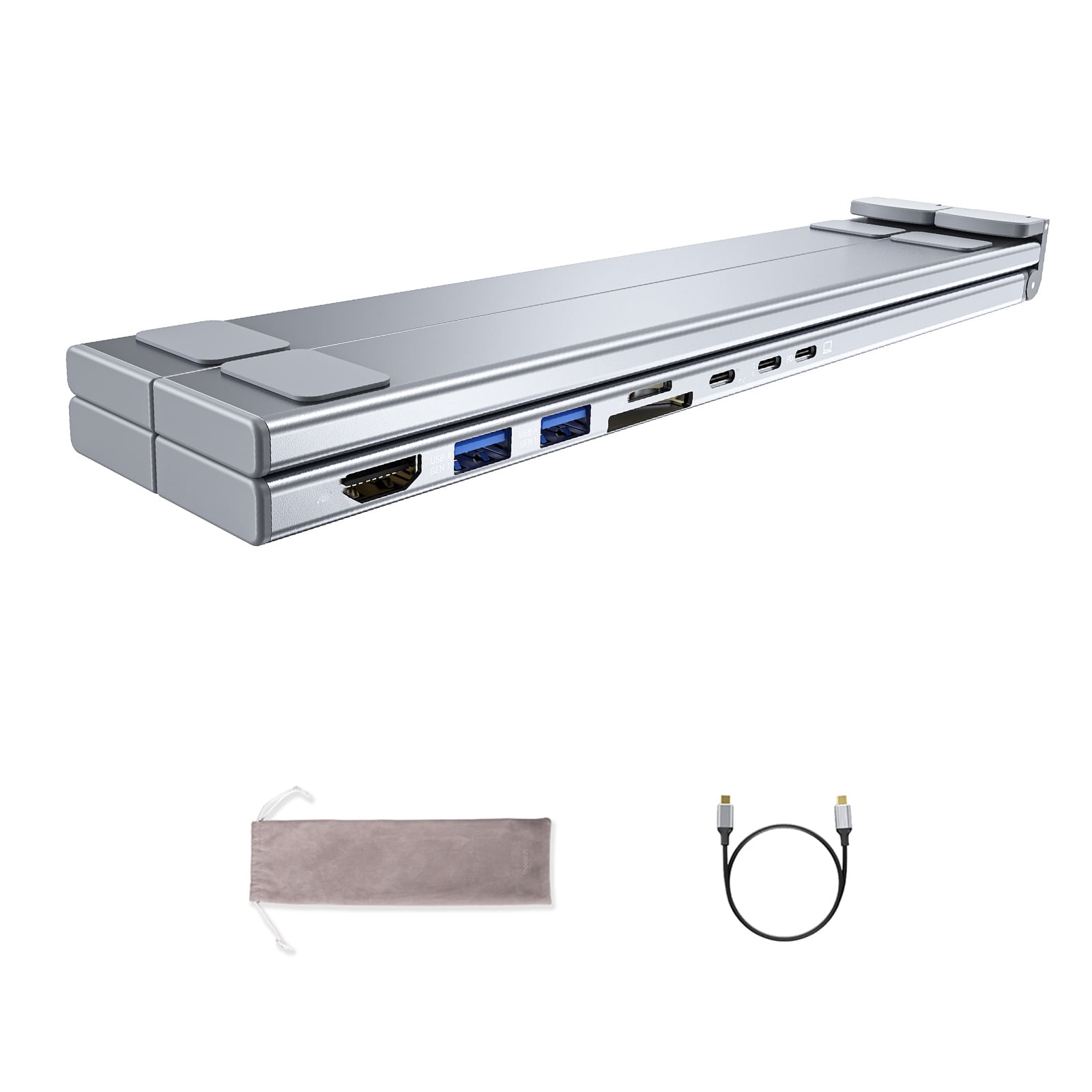 Type C Hubs with 4K, USB3.0, PD100W Charging SDTF Card Reader Multiport Connectivitys for Laptop, Desktop