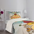 thumbnail image 3 of Ambesonne Colorful Quilted Bedspread Set 2 Pcs, Vintage Circus Tent, Twin Size, Multicolor, 3 of 5