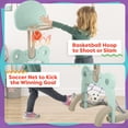 thumbnail image 2 of Hey Play 2-in-1 Adjustable Toddler Basketball Hoop and Soccer Goal (Blue), 2 of 6