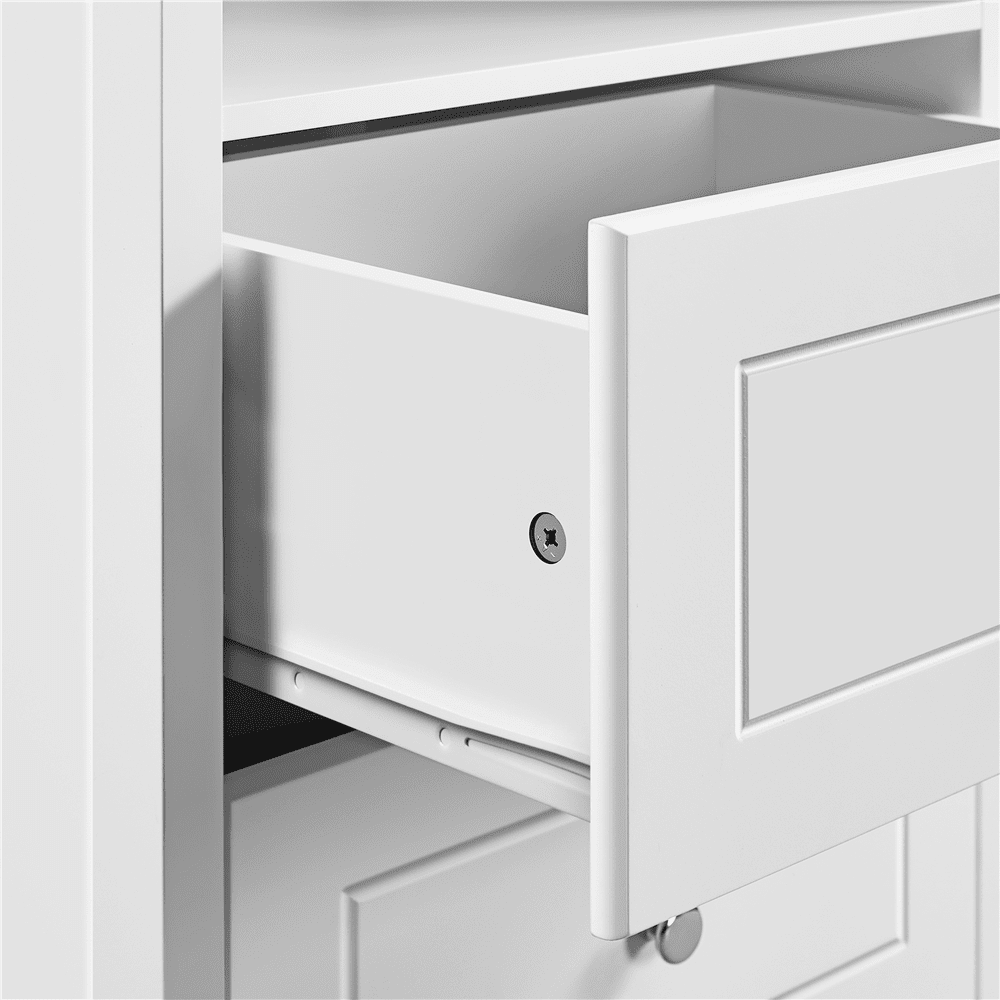 Yaheetech Nightstands with 2 Drawers & Open Shelf, Wooden Bedside Tables for Bedroom, White