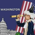 thumbnail image 2 of Kids George Washington Costume With Wig and Hat Accessories, Boys Children Hamilton American Colonial Day Outfit, 2 of 6