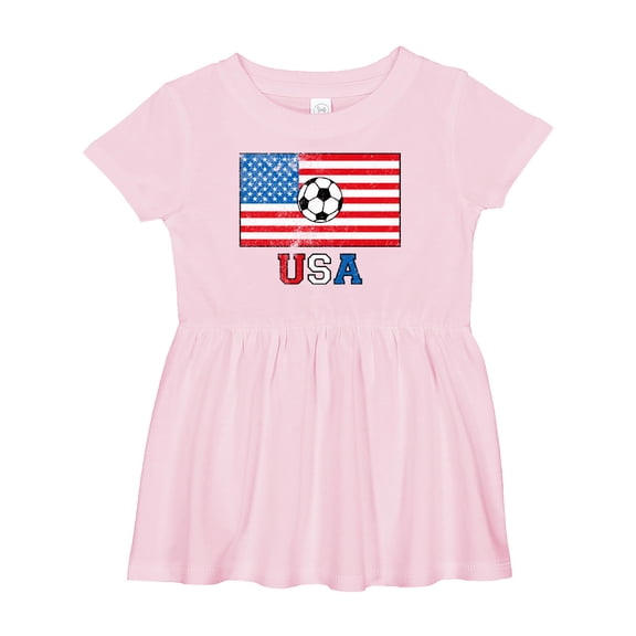 Inktastic USA Soccer Girls Baby Dress