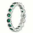 thumbnail image 3 of Created Emerald Sterling Silver Ring, 3 of 5