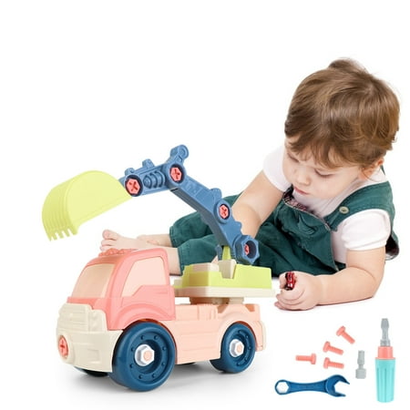 

TMOYZQ Christmas Toys for Baby Girls Boys DIY Detachable Assembly Nut Combination Assembled Excavator Truck Christmas Gift for Toddler on Clearance