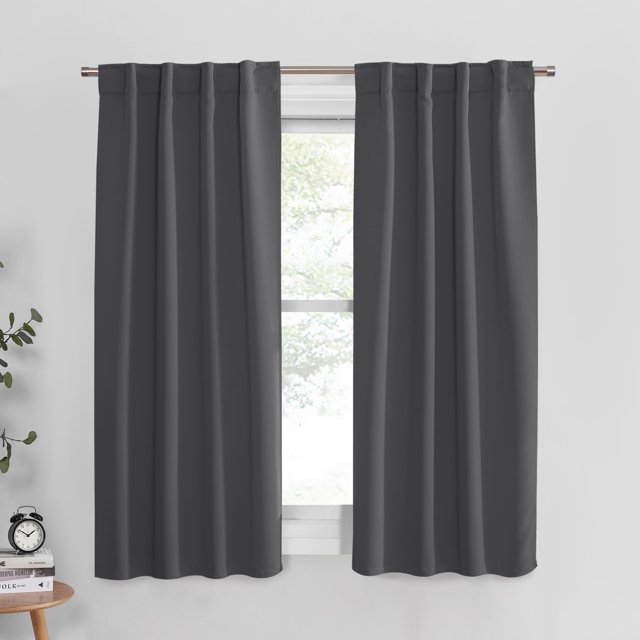 Cortinas opacas con aislamiento térmico Pony Dance, paneles para oscurecer la habitación, cortinas para sala de estar, con bolsillo para barra, para dormitorio, 86 x 160 cm, gris, 2 paneles