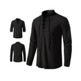 thumbnail image 3 of Camisa de lino para hombre, camisa casual de manga larga para hombre, camisa medieval para hombre, 3 of 6
